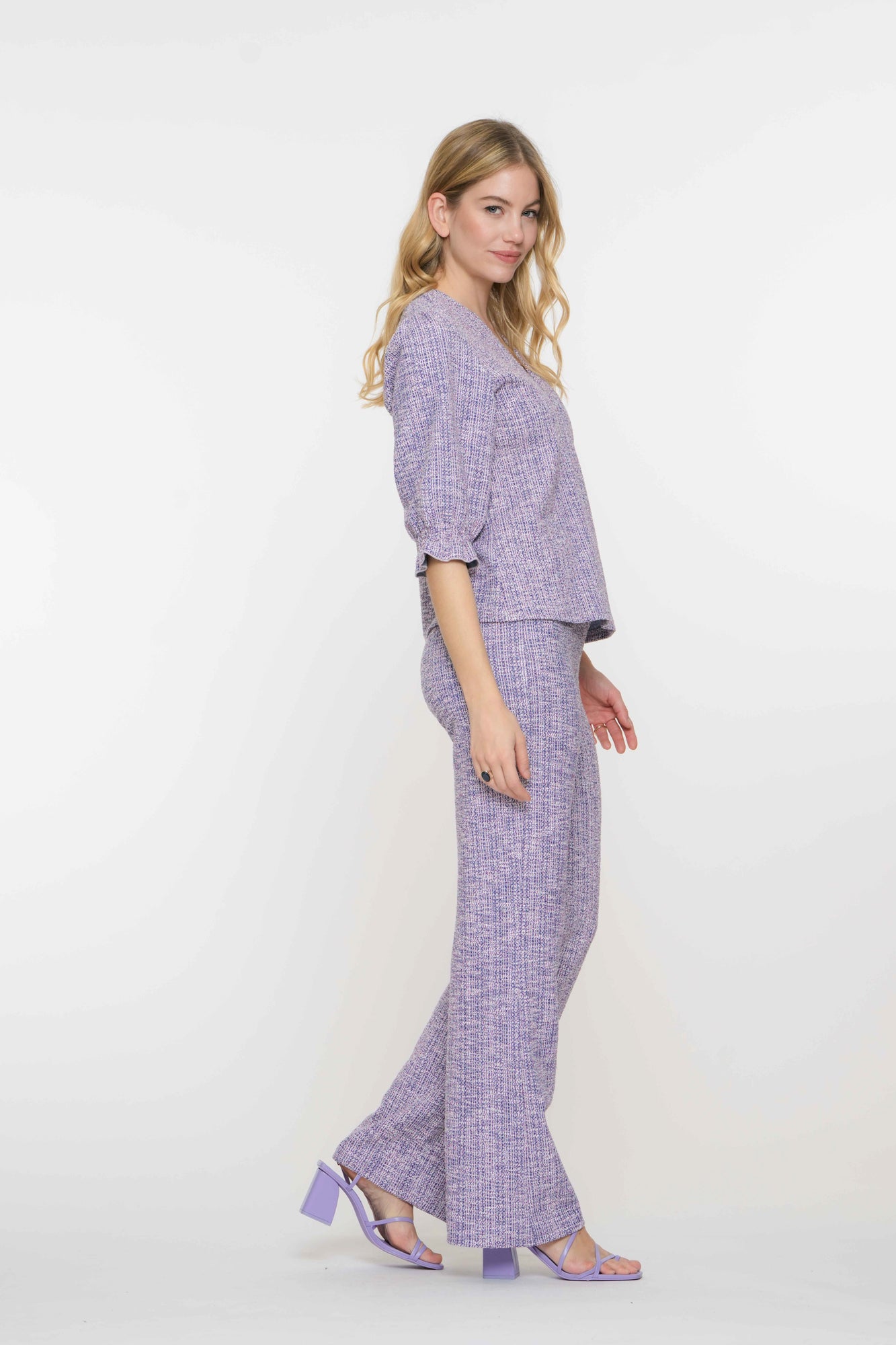 Geisha Fashion dames tweed melange broek