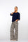 Geisha Fashion dames straight fit broek met panterprint