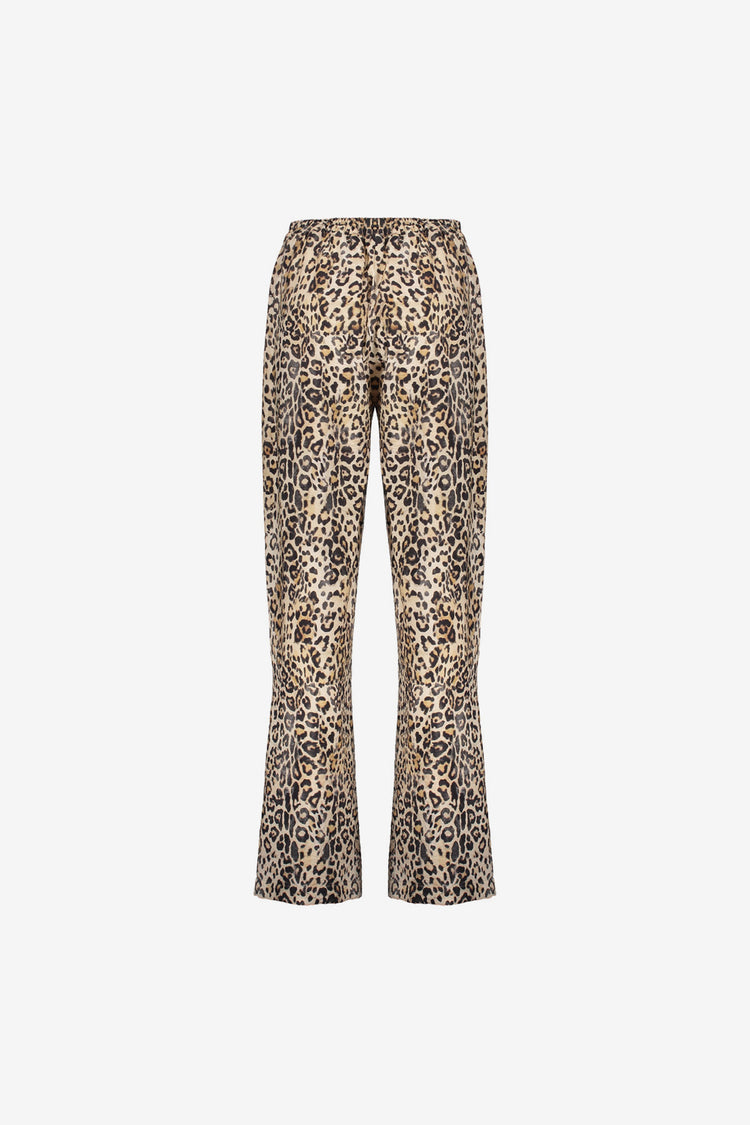 Geisha Fashion dames straight fit broek met panterprint