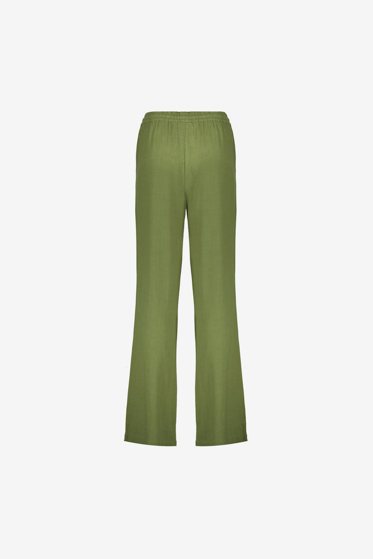 Geisha dames pull on pantalon met linnen look