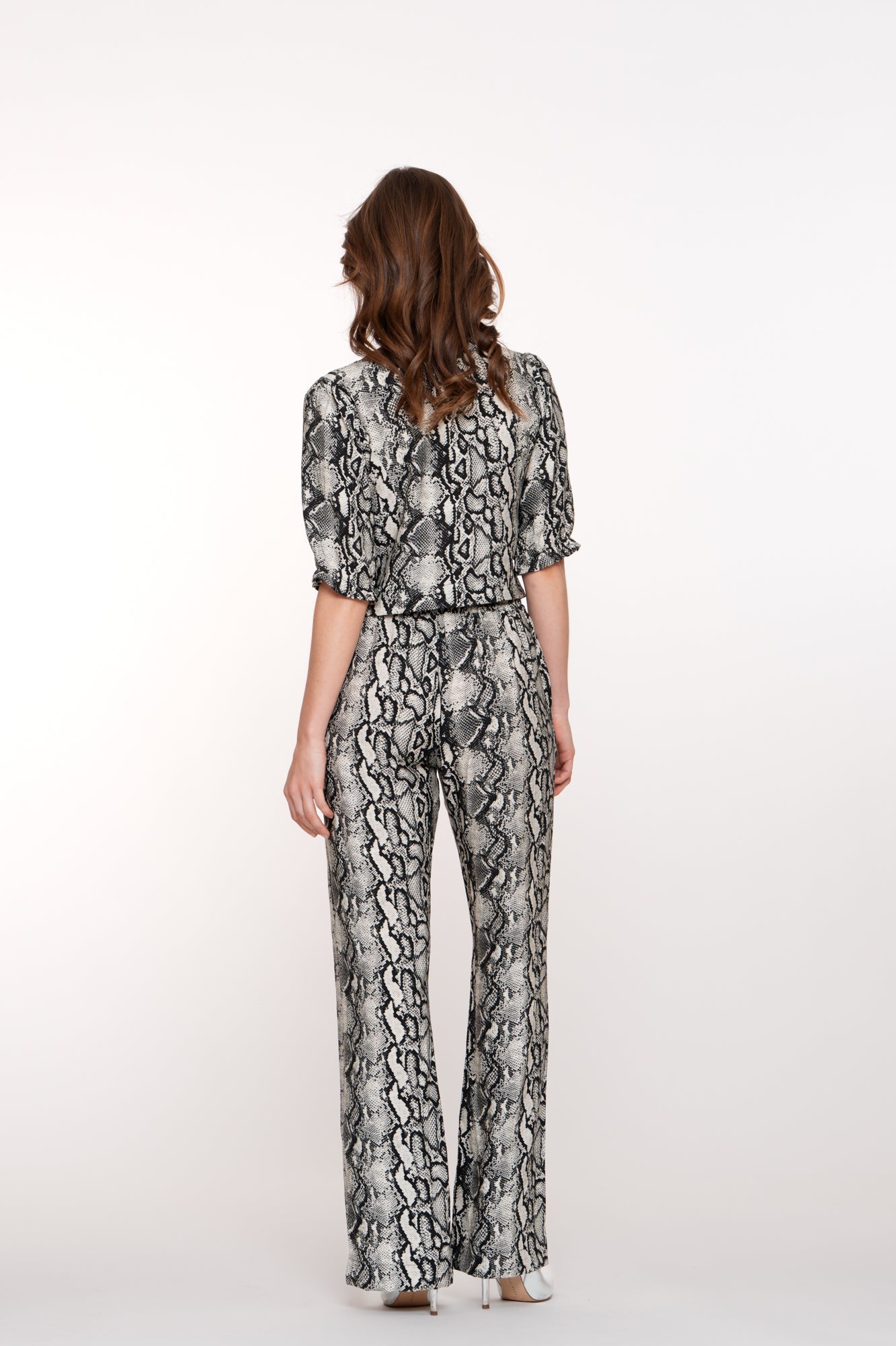 Geisha dames broek met snakeprint