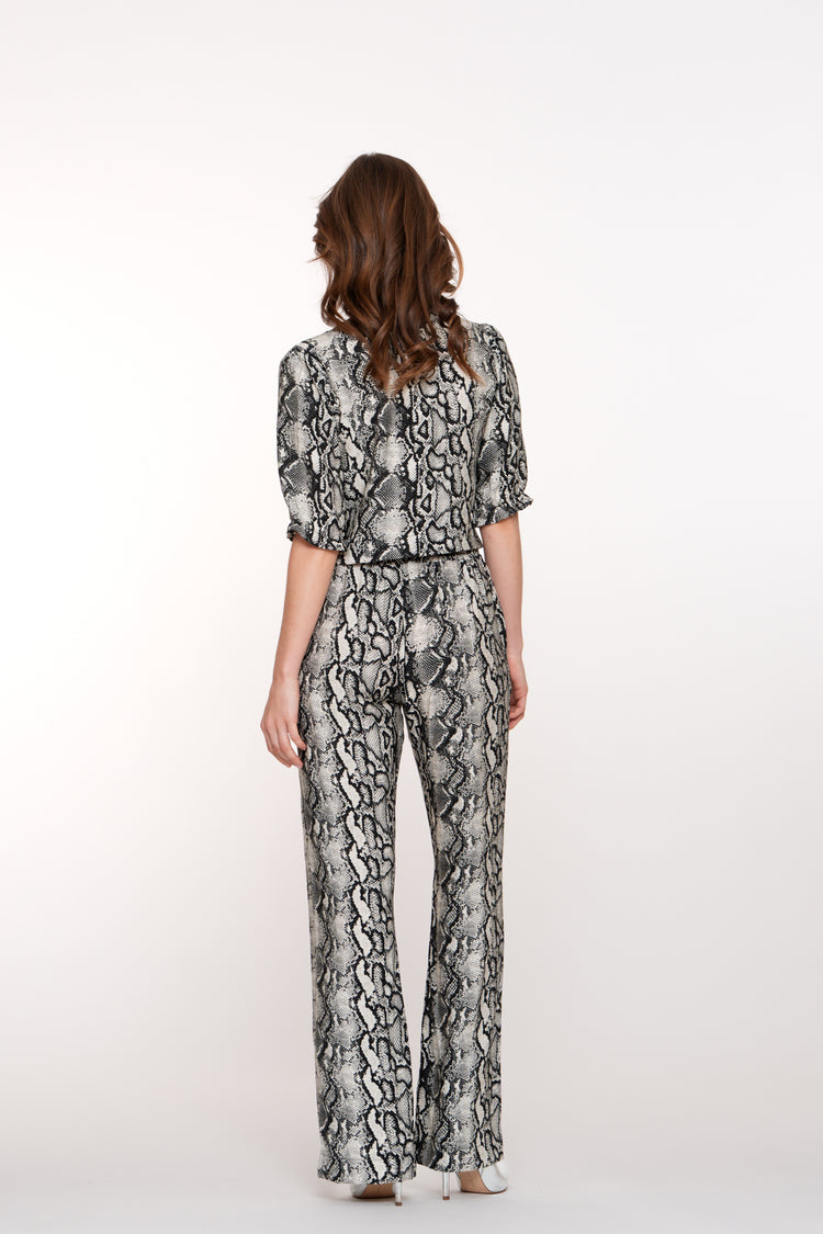 Geisha dames broek met snakeprint