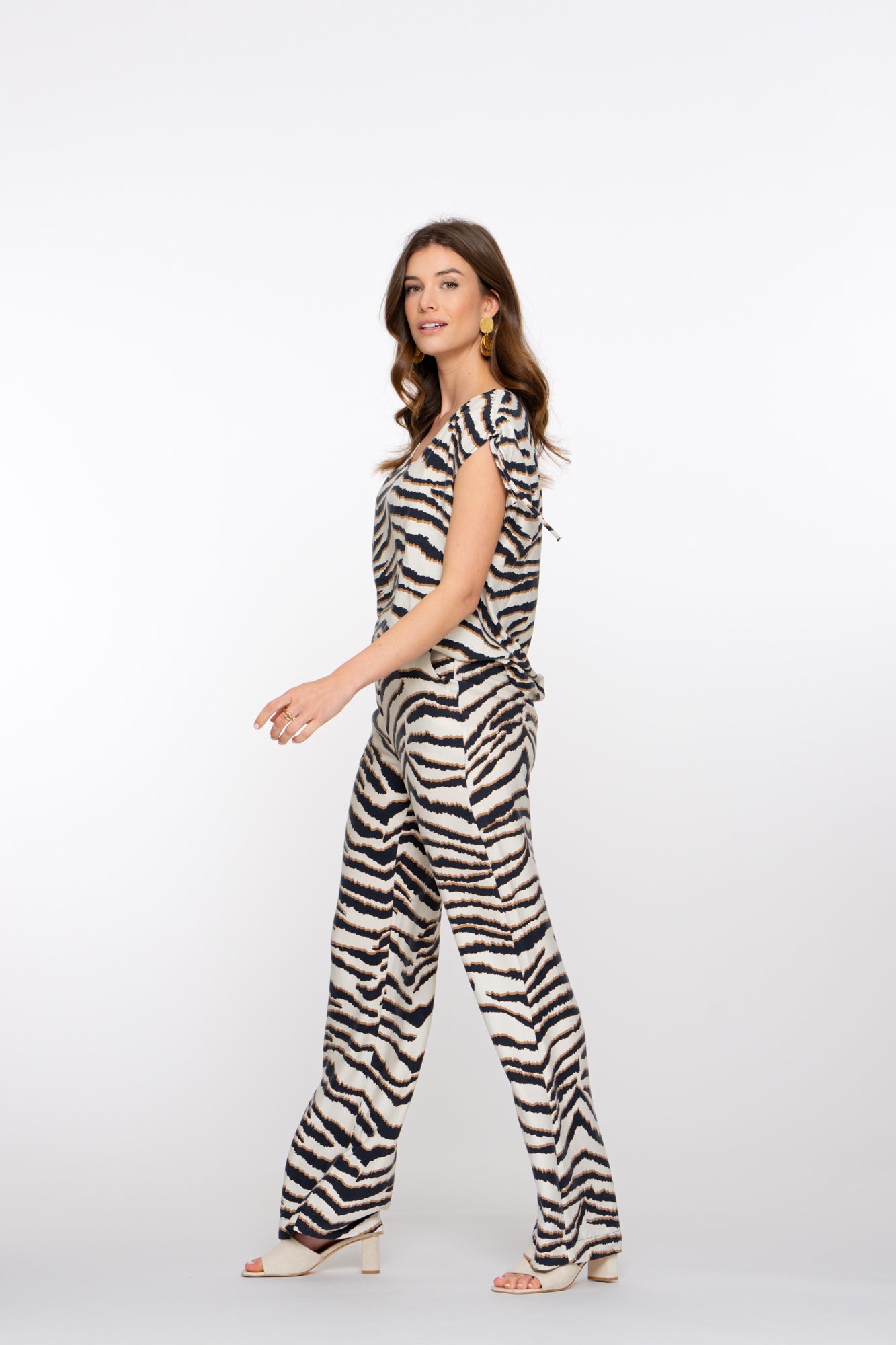 Geisha Fashion dames recht gesneden broek met zebraprint