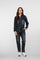 Geisha dames grijze denim jumpsuit met ceintuur