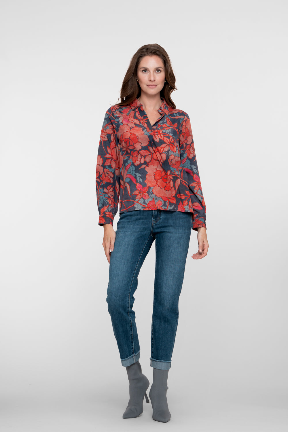 Geisha dames slim fit jeans met omgeslagen broekspijpen