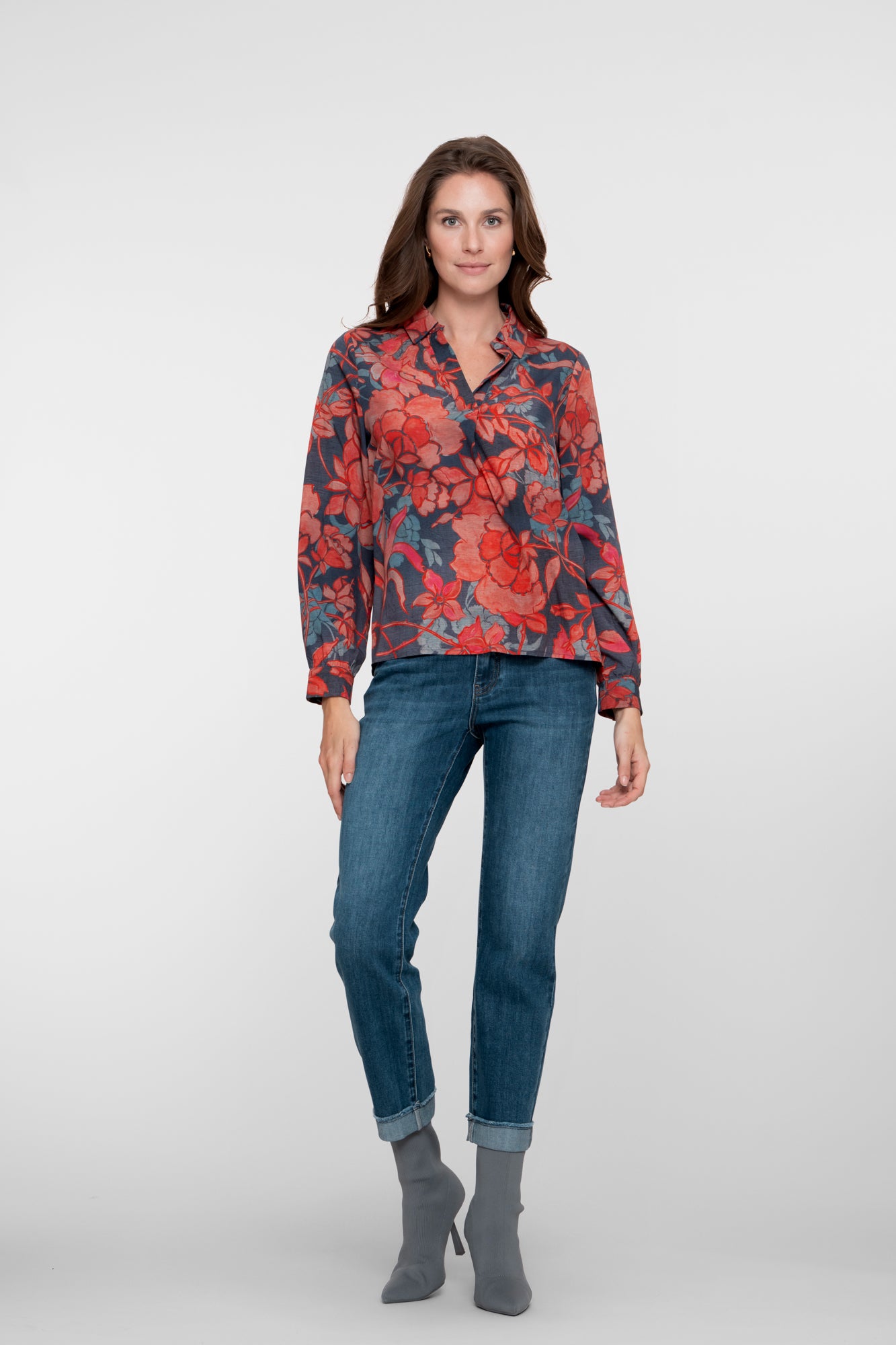 Geisha dames slim fit jeans met omgeslagen broekspijpen