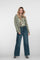 Geisha dames flare jeans met dubbele knoop