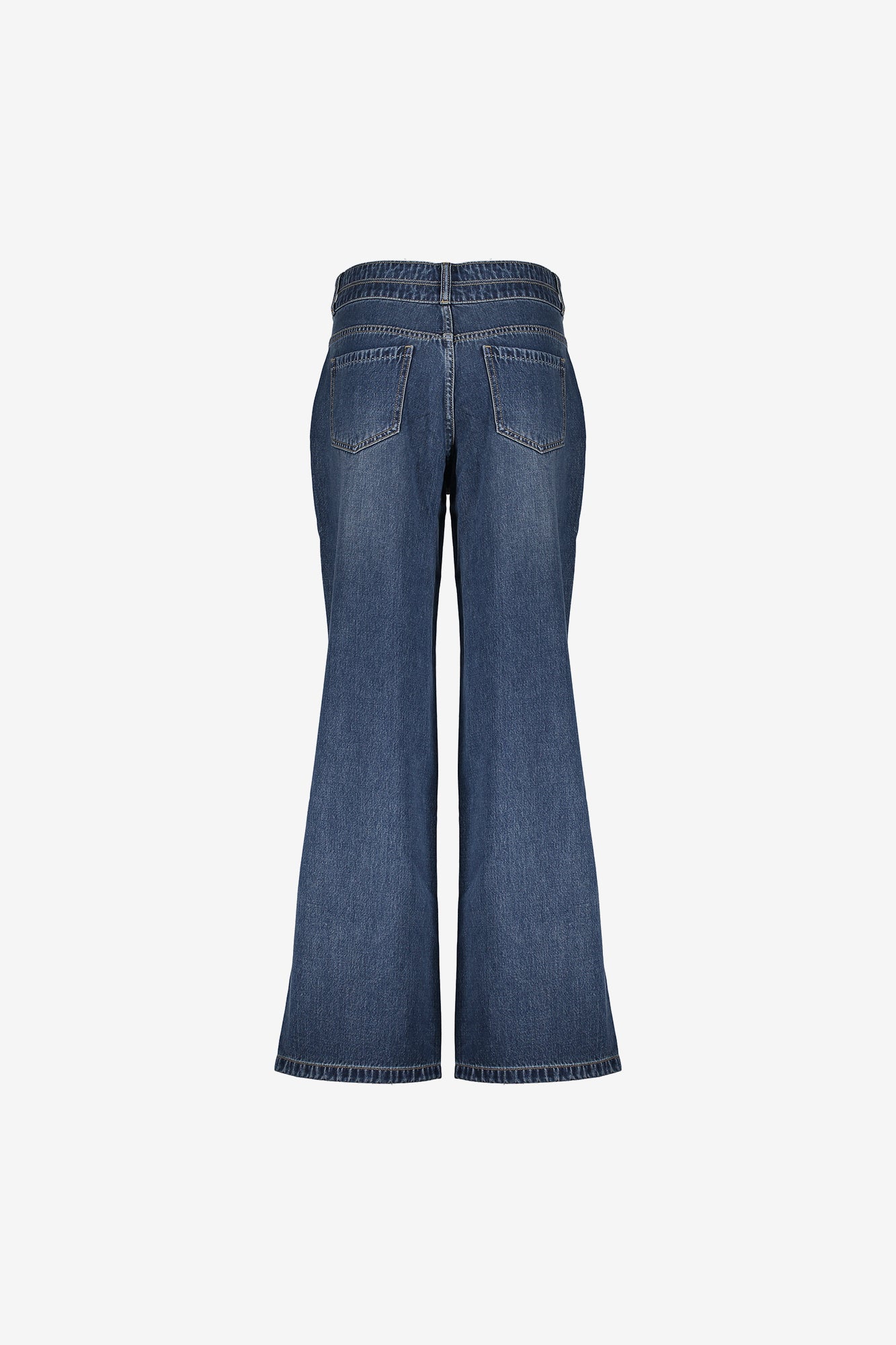 Geisha dames flare jeans met dubbele knoop