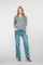 Geisha dames side stripe wide leg jeans