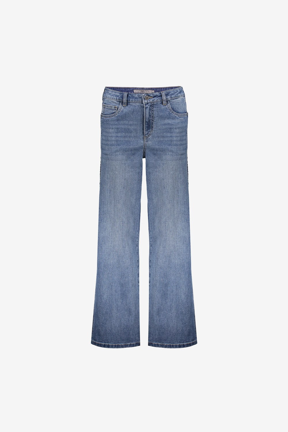 Geisha dames side stripe wide leg jeans