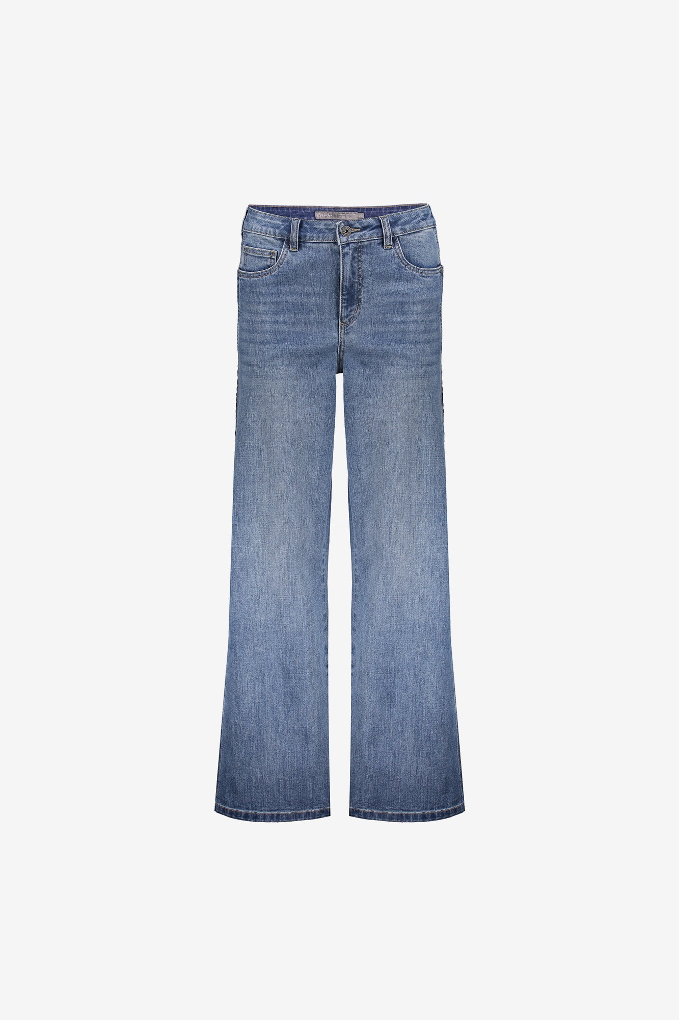 Geisha dames side stripe wide leg jeans