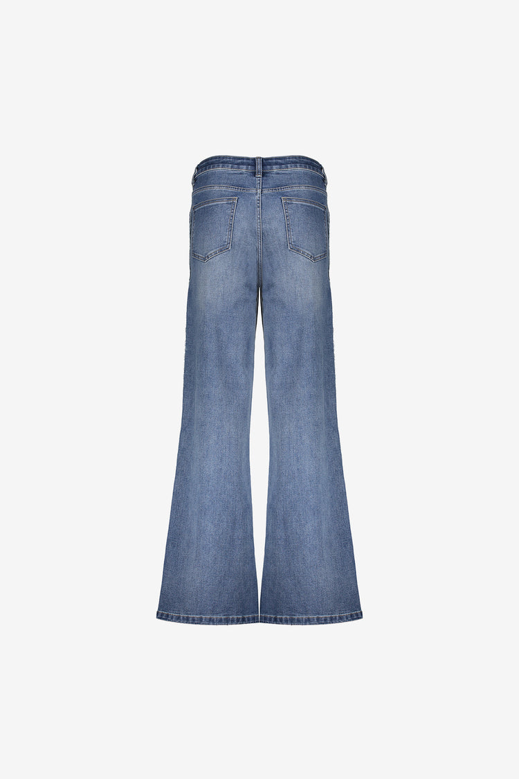 Geisha dames side stripe wide leg jeans