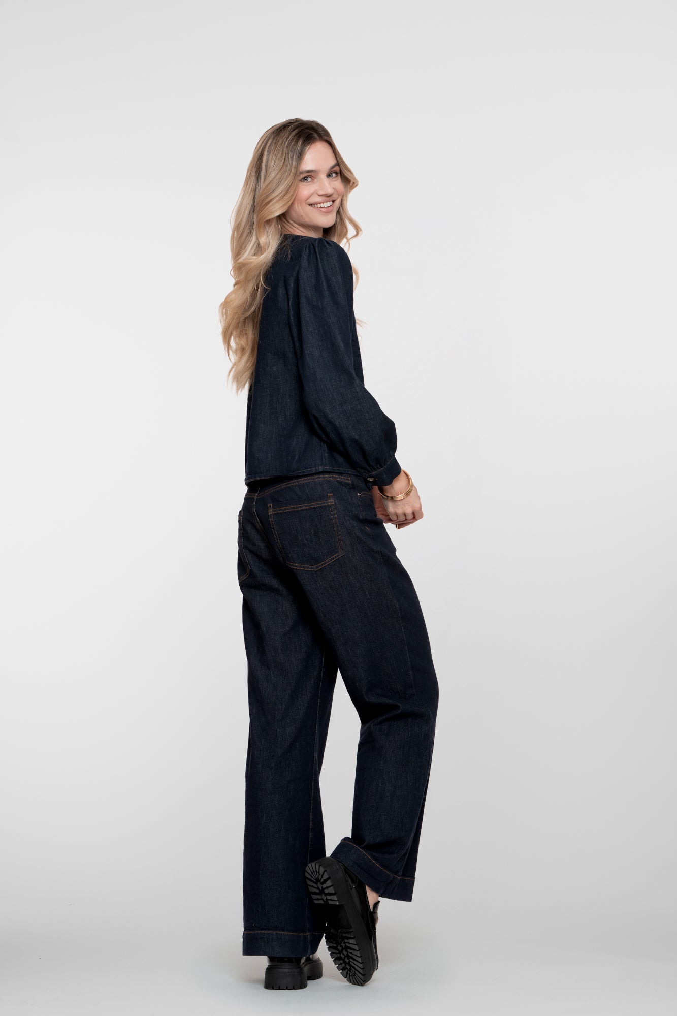 Geisha dames classic denim flared jeans