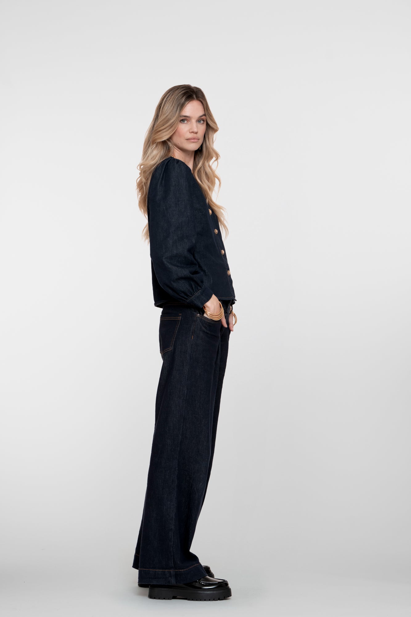 Geisha dames classic denim flared jeans