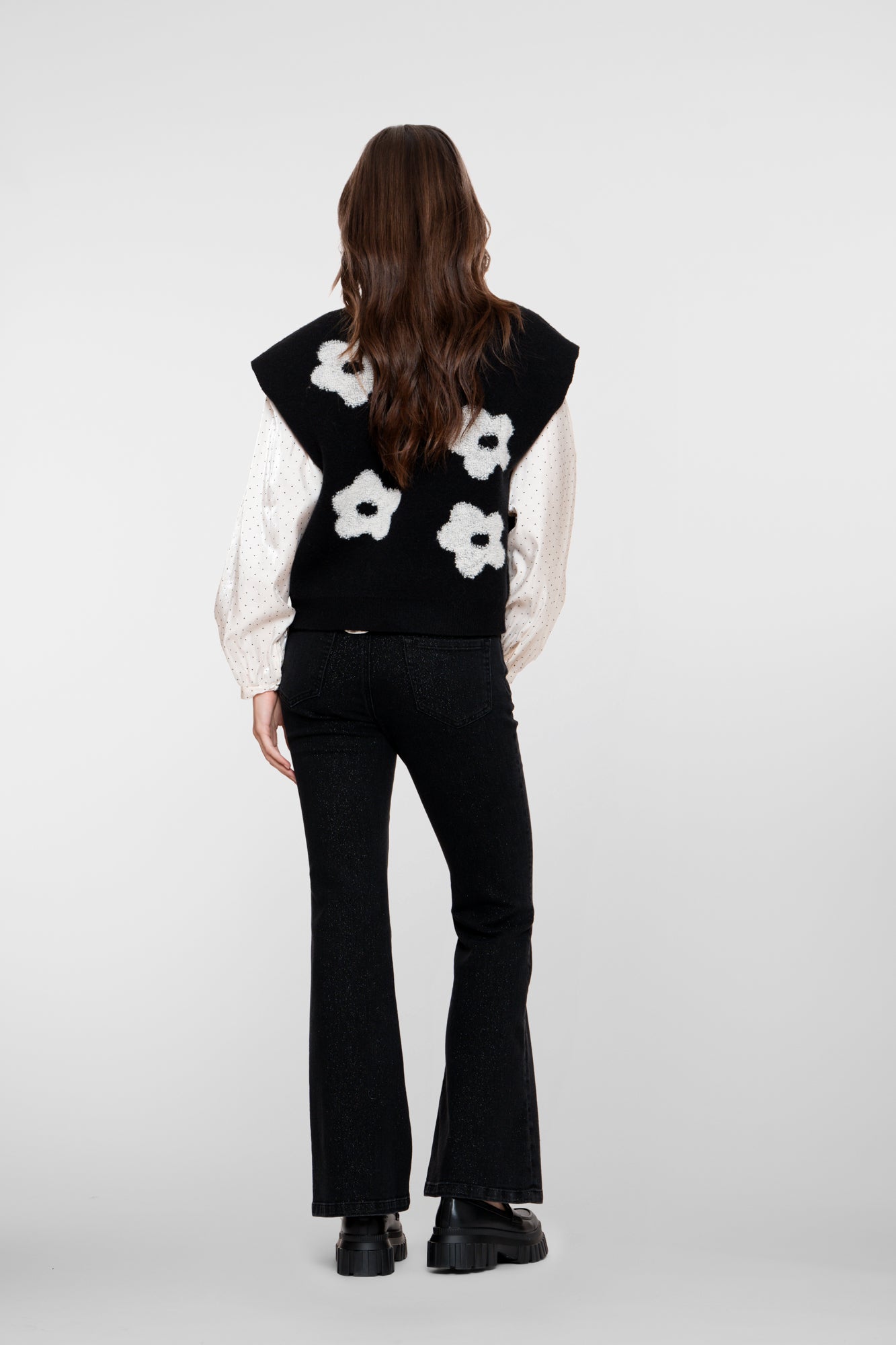 Geisha dames flared jeans met lurex