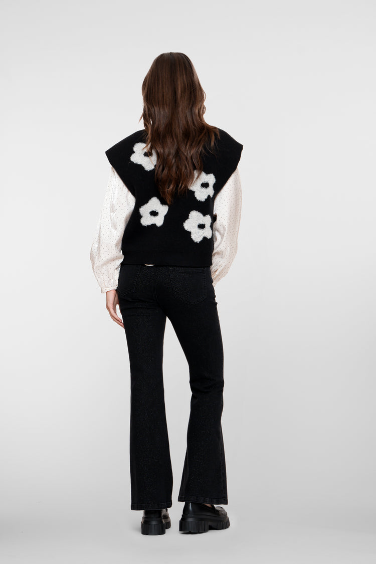 Geisha dames flared jeans met lurex