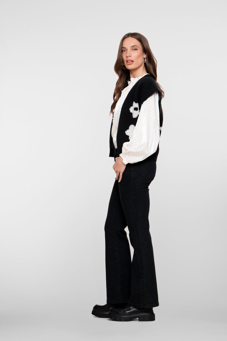 Geisha dames flared jeans met lurex