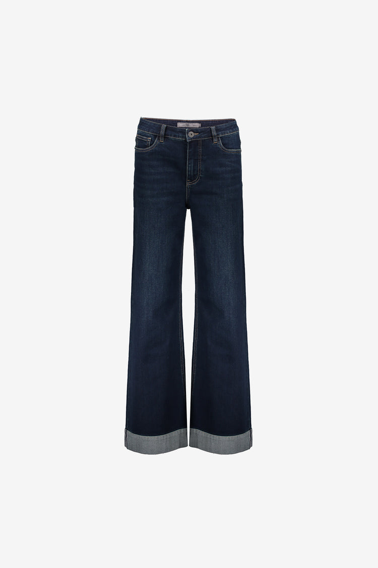 Geisha dames wide leg jeans met turn up