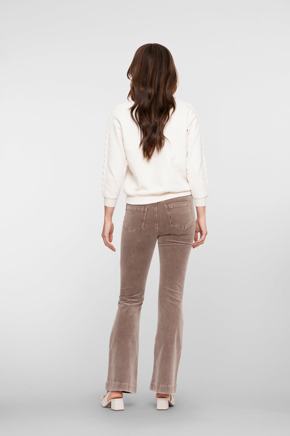 Geisha dames flared corduroy met opgestikte klepzakken