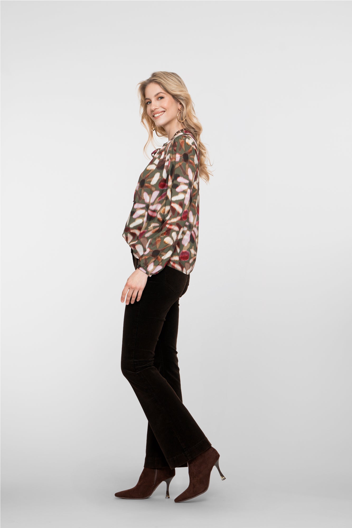 Geisha dames pantalon met opgestikte klepzakjes