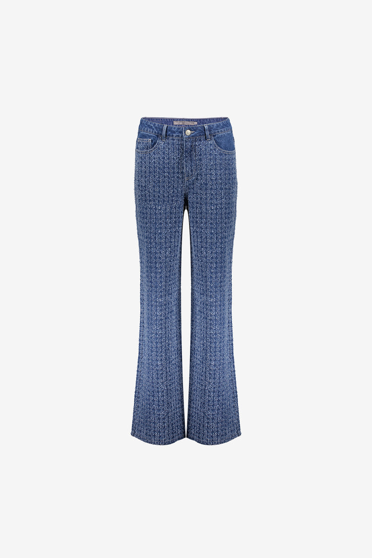 Geisha dames bouclé denim straight leg jeans