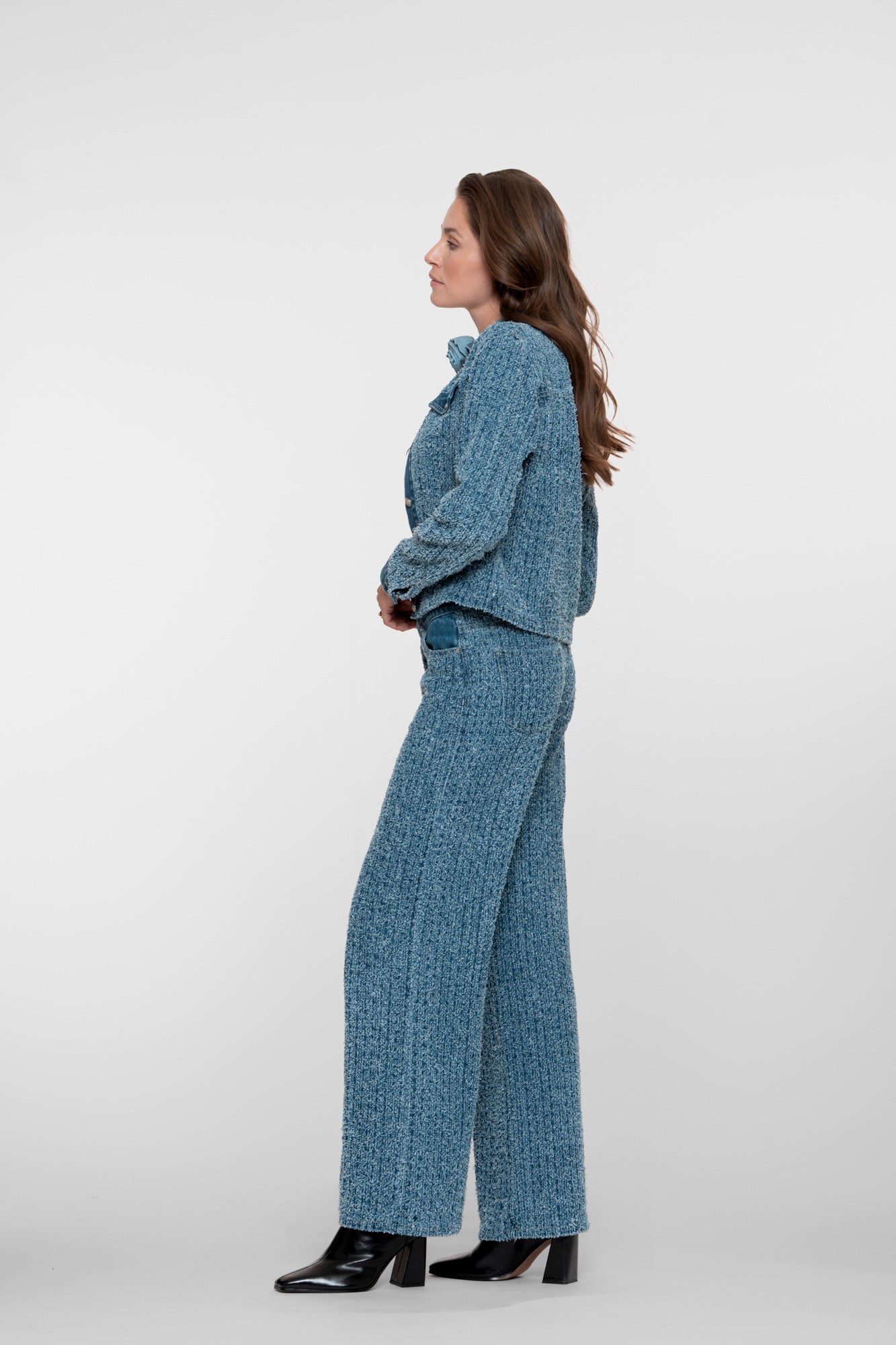 Geisha dames bouclé denim straight leg jeans