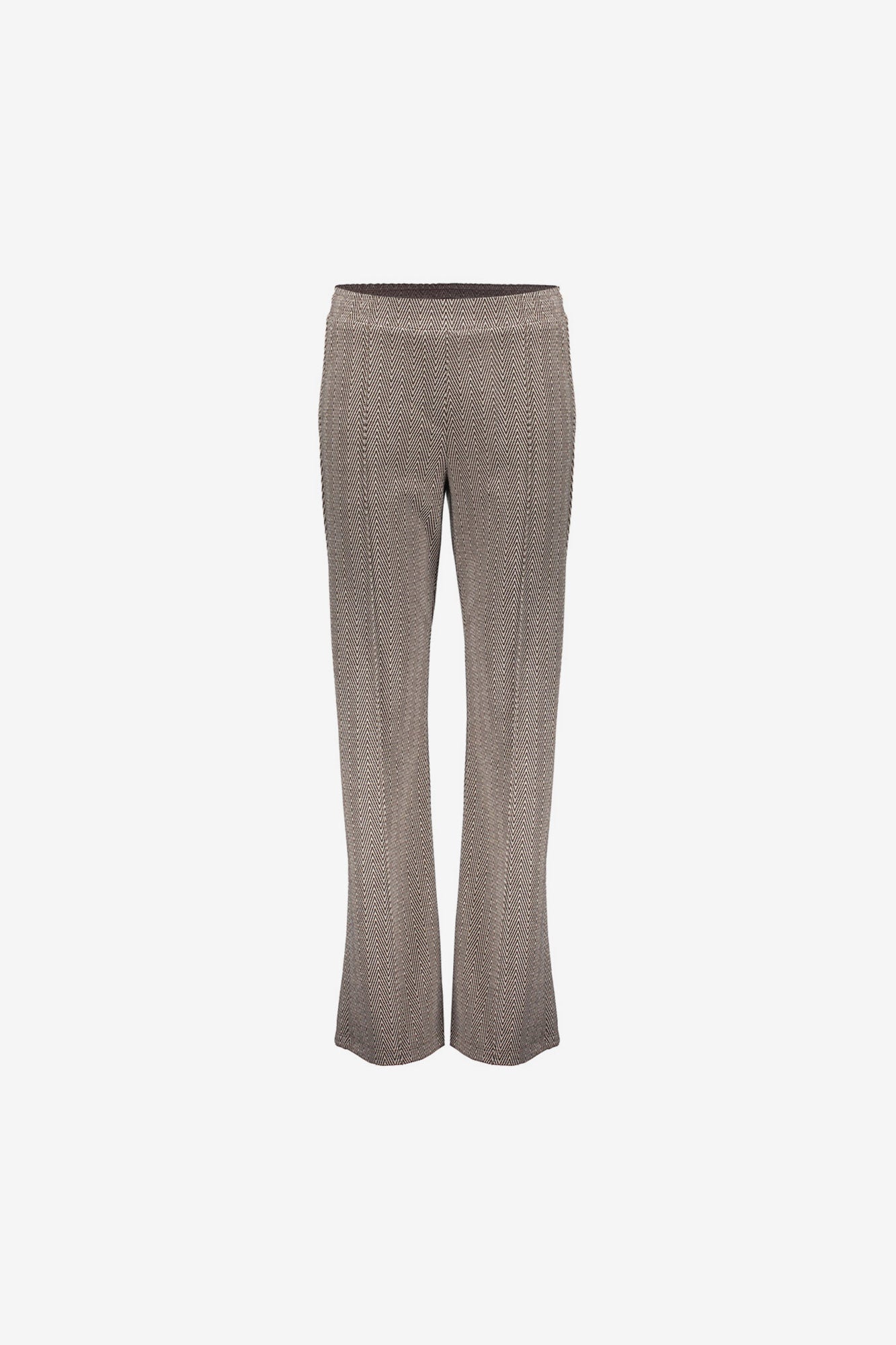 Geisha dames flared broek met zigzagpatroon