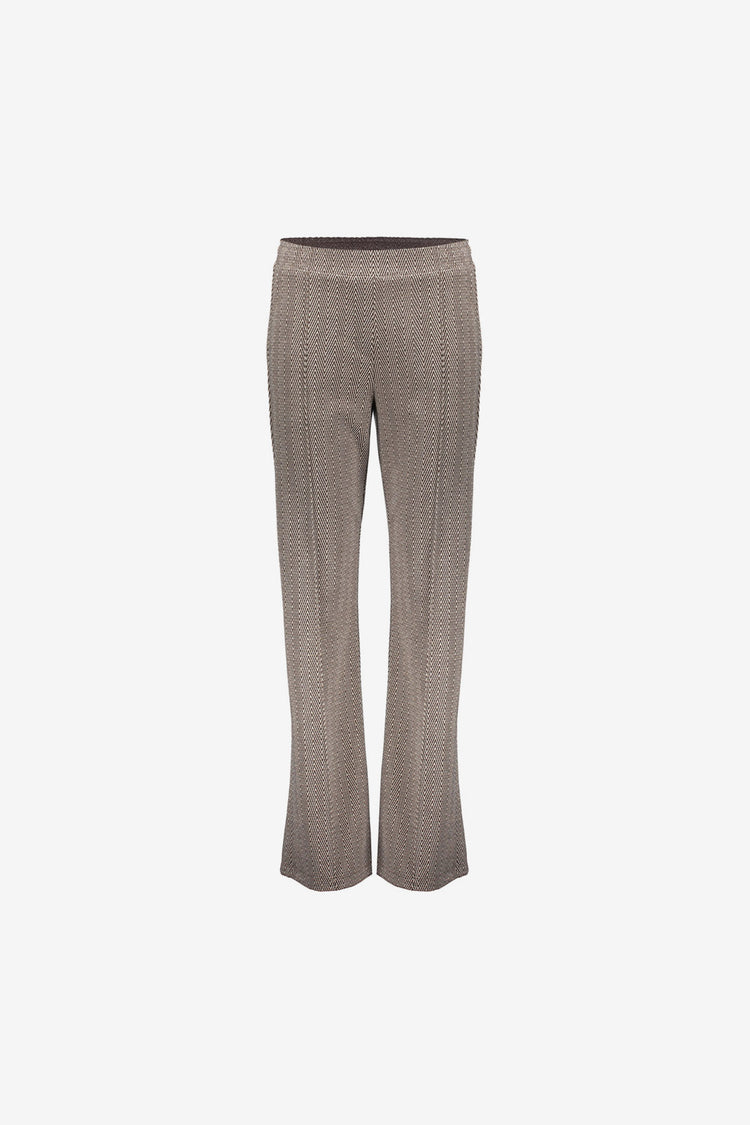 Geisha dames flared broek met zigzagpatroon