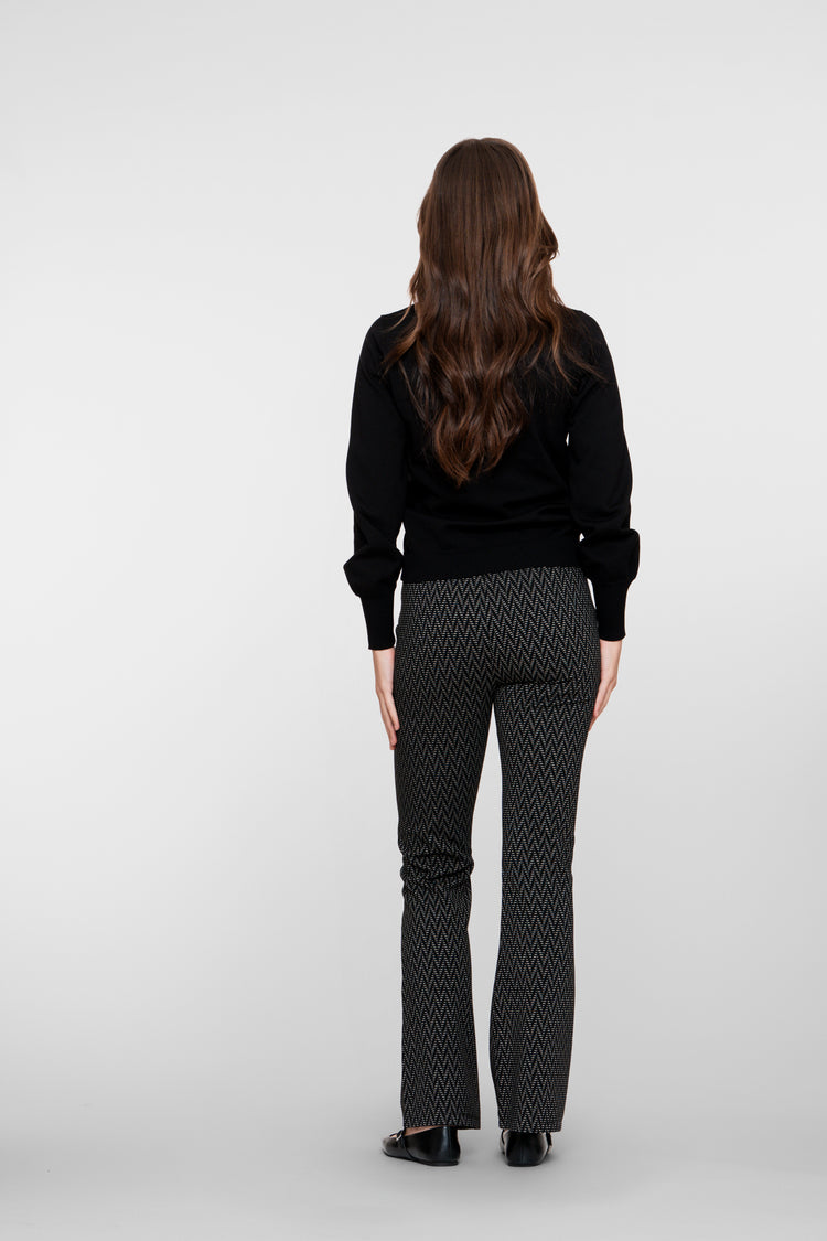 Geisha dames flared pantalon met zigzag dessin