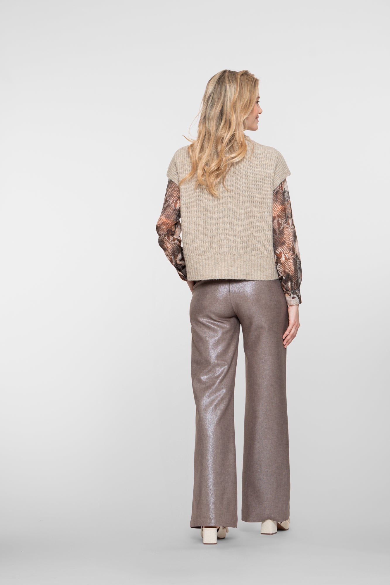 Geisha dames taupe coated jeans