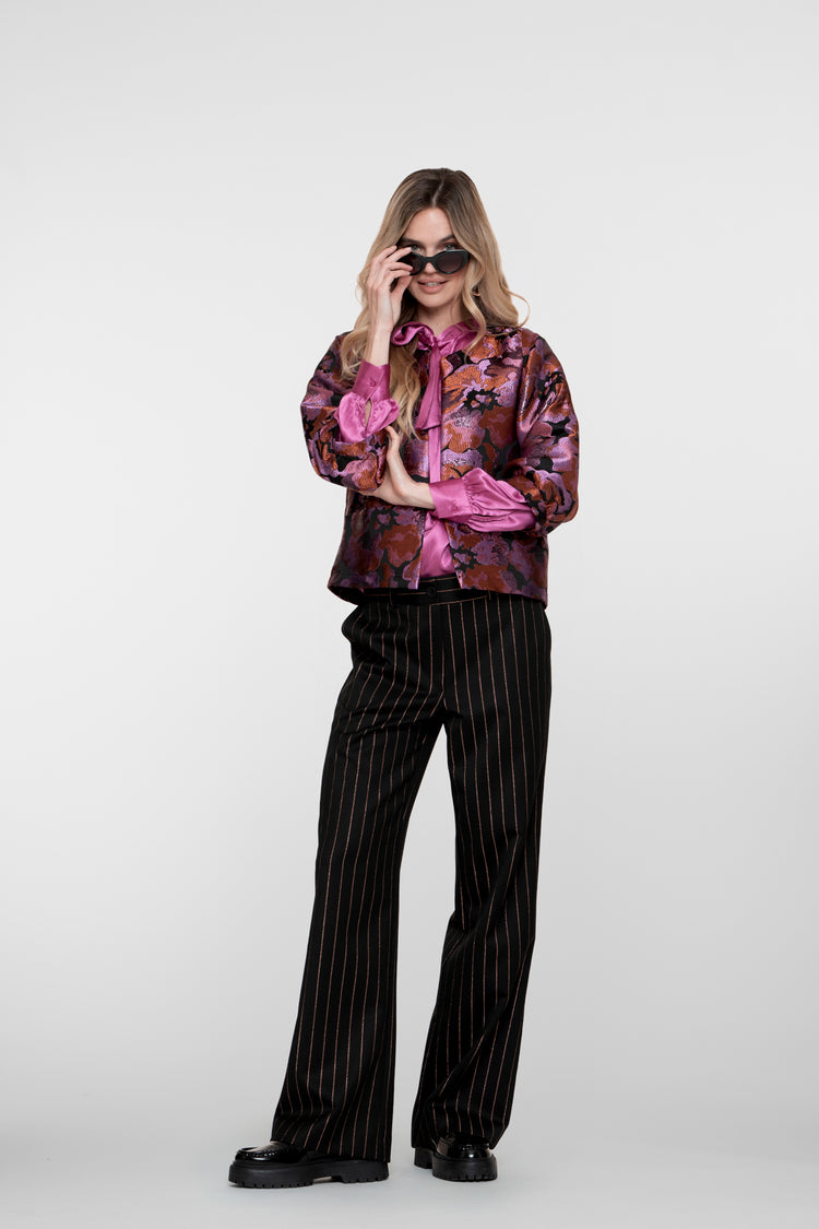 Geisha dames pinstripe pantalon met lurex