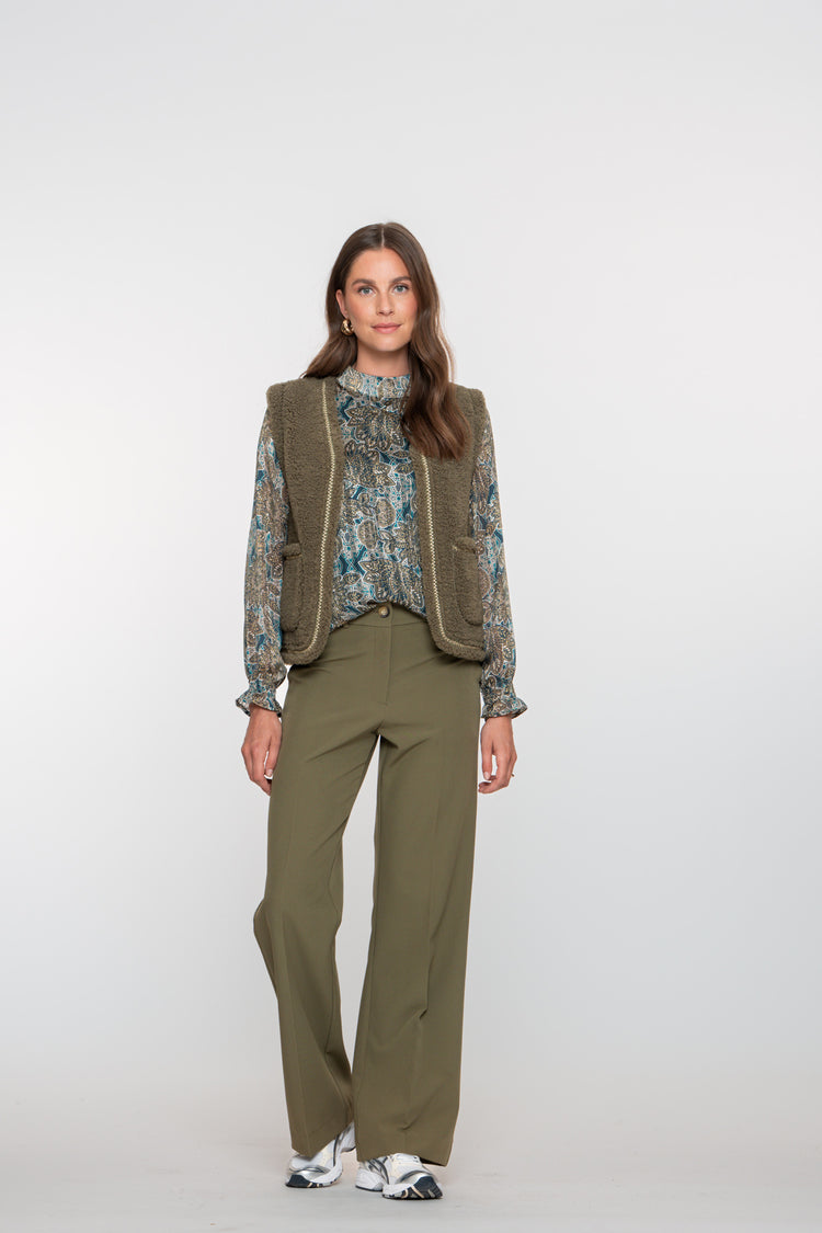 Geisha dames wijde pantalon met hoge taille