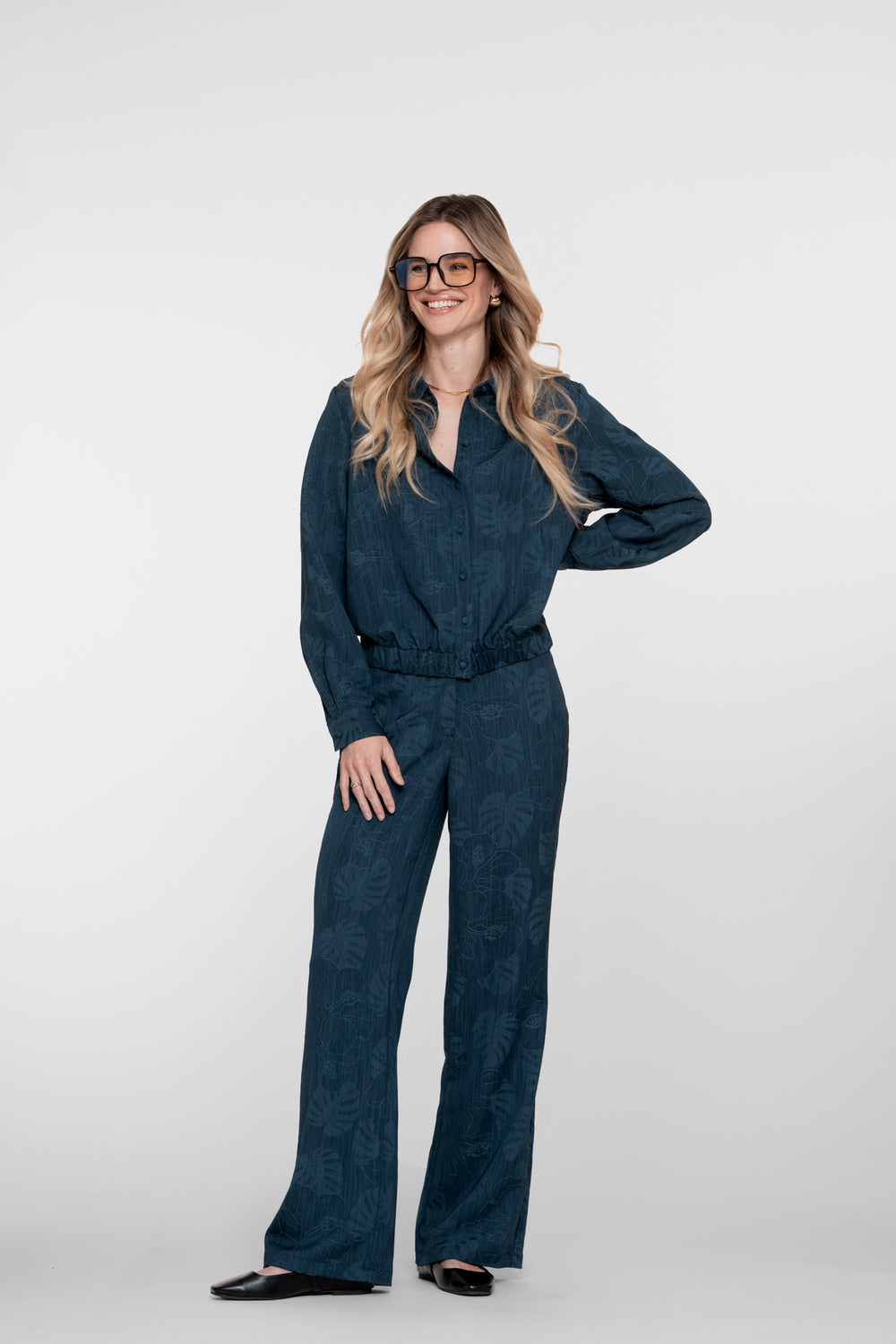Geisha dames pantalon met bloemenprint