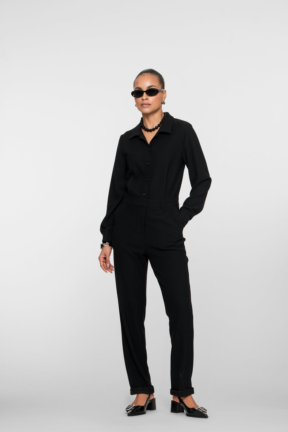 Geisha dames comfy jumpsuit met wafelstructuur