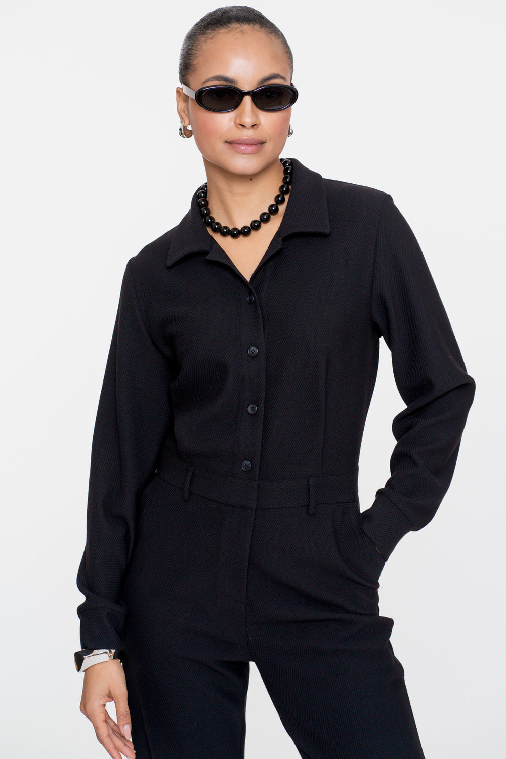 Geisha dames comfy jumpsuit met wafelstructuur