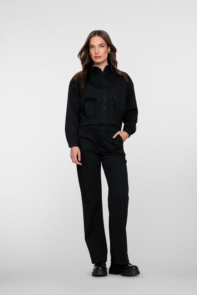 Geisha dames straight fit pantalon met pinstripe