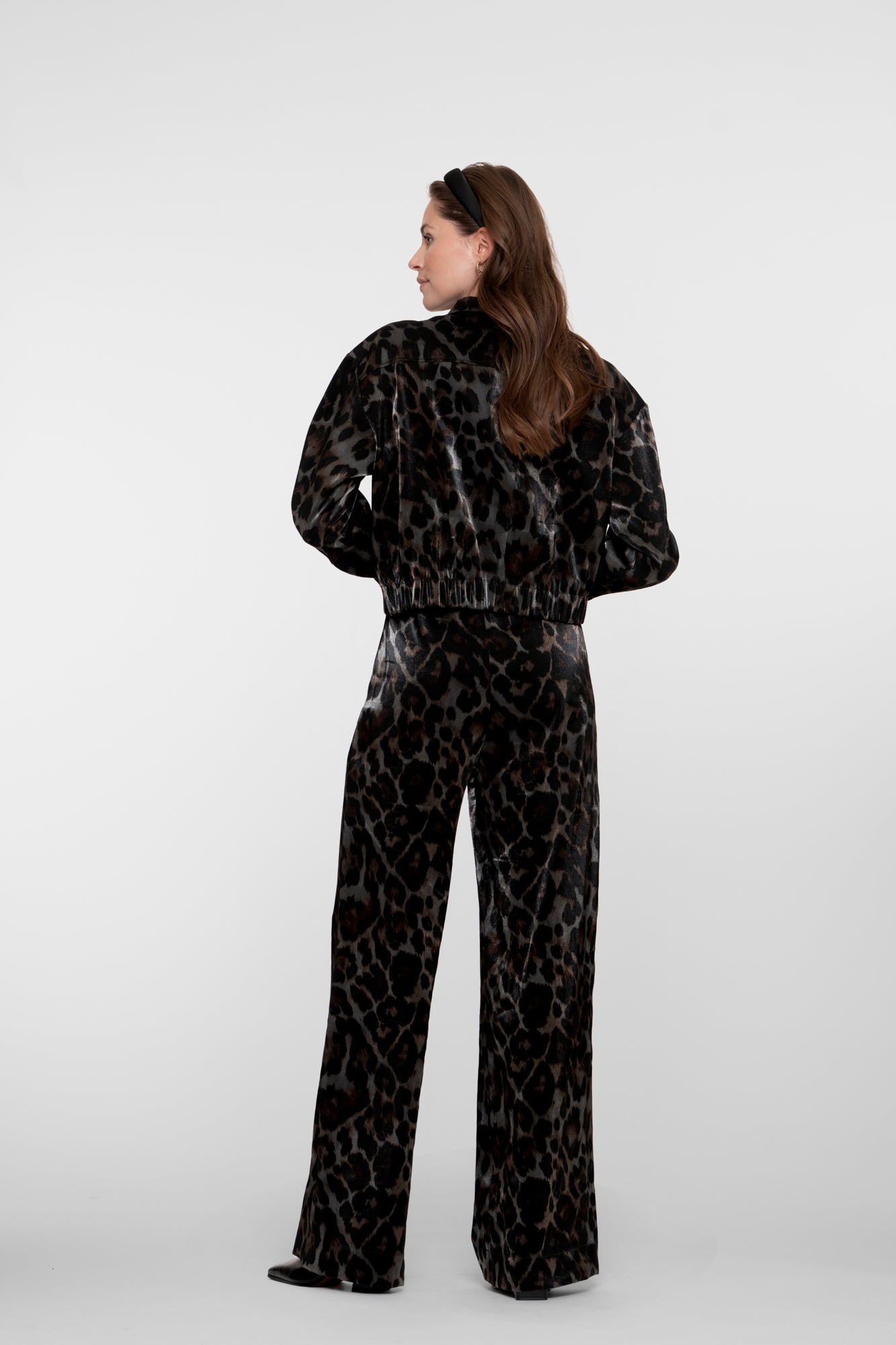 Geisha dames pantalon met leopard print