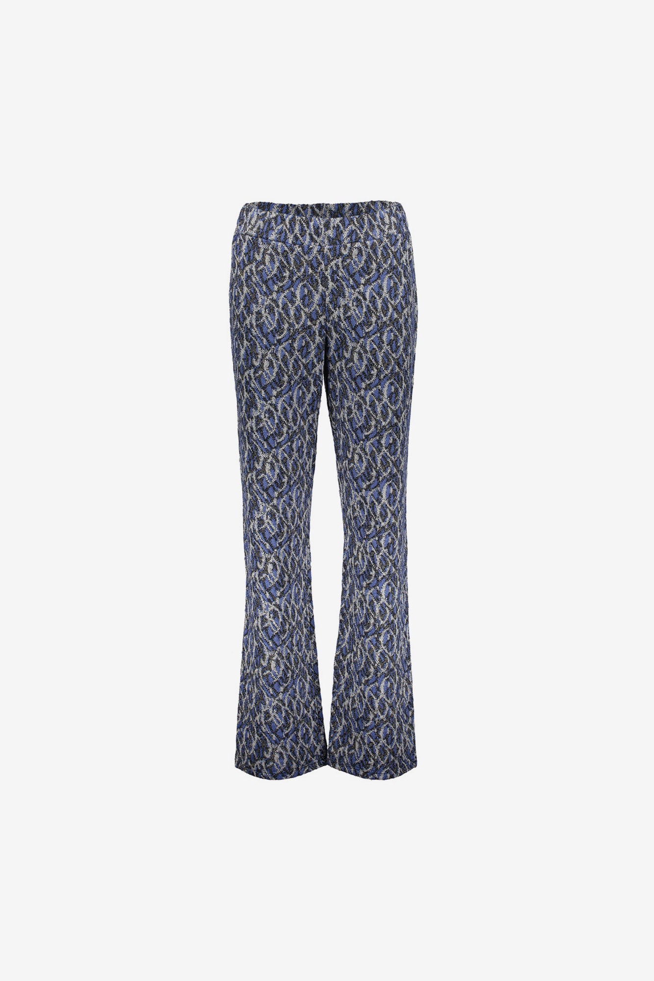 Geisha dames broek met sierlijke print en lurex