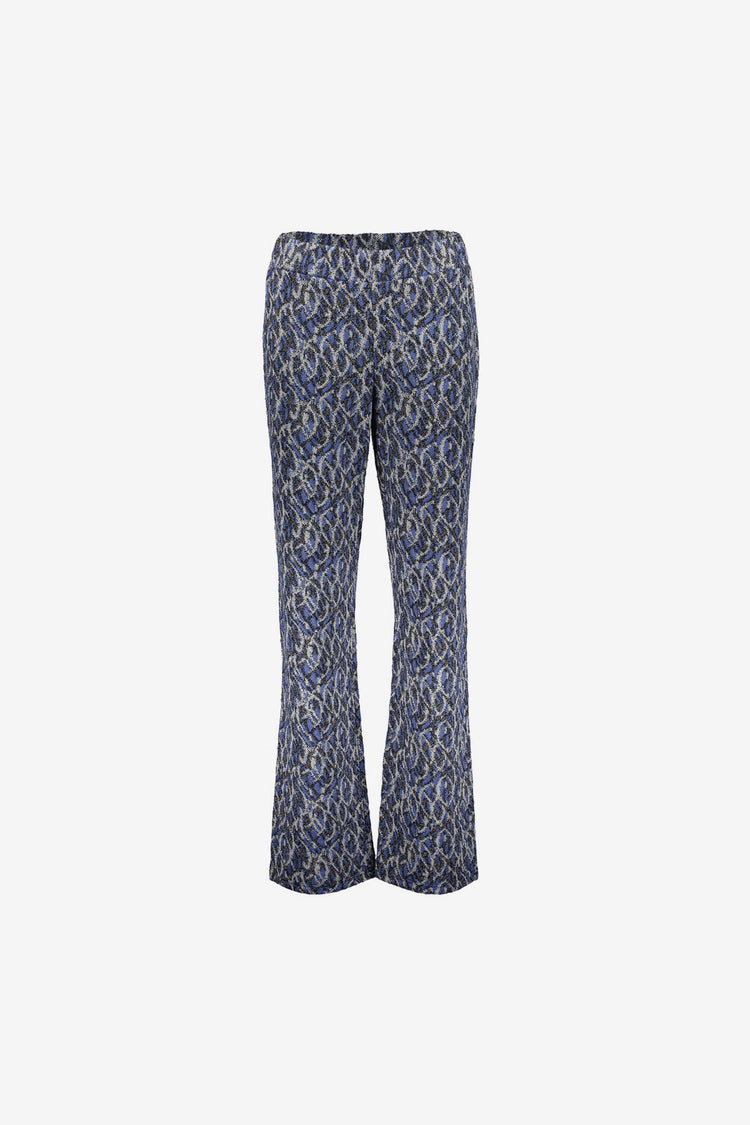 Geisha dames broek met sierlijke print en lurex