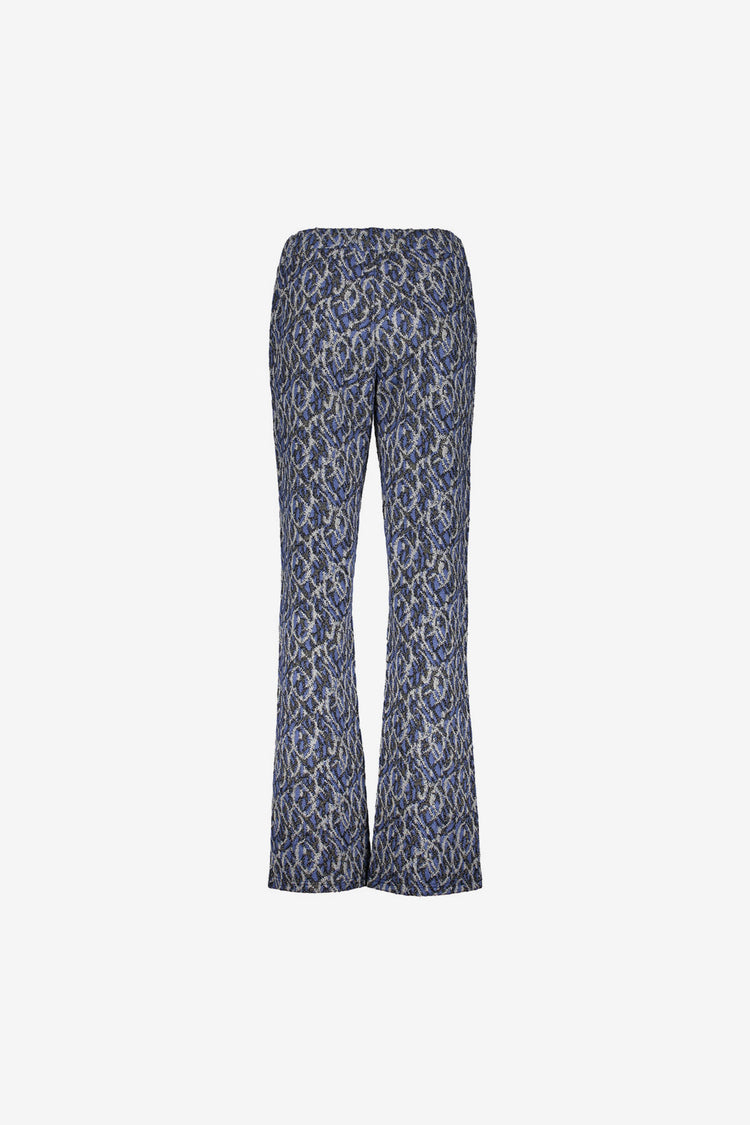 Geisha dames broek met sierlijke print en lurex