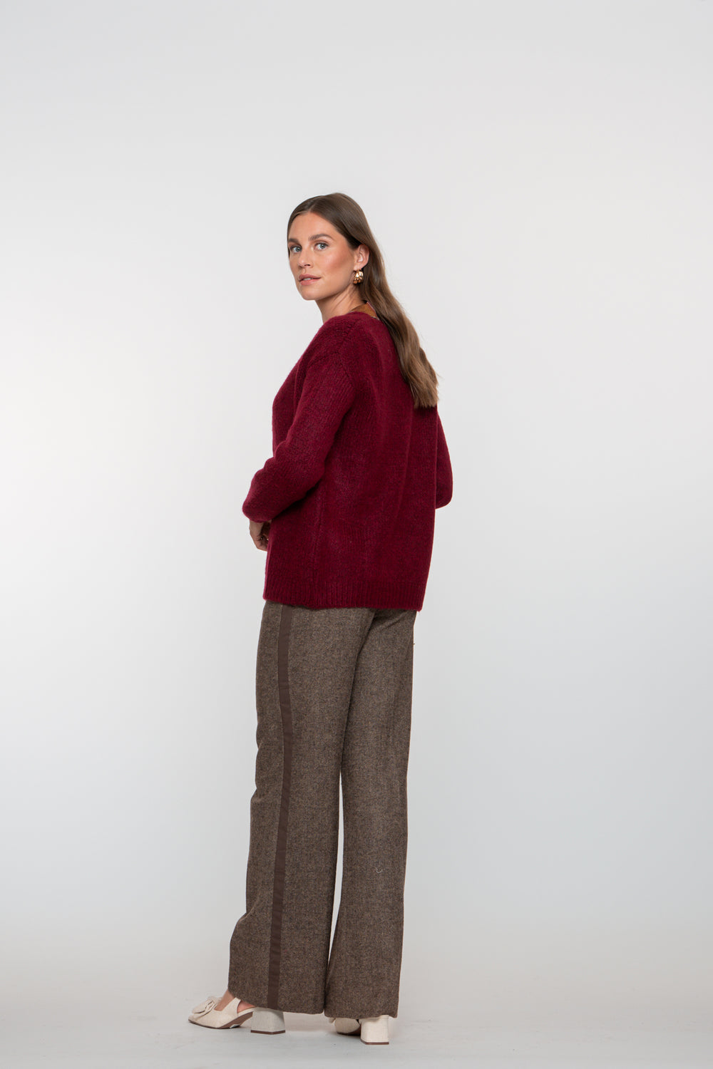 Geisha dames tweed pantalon met tape