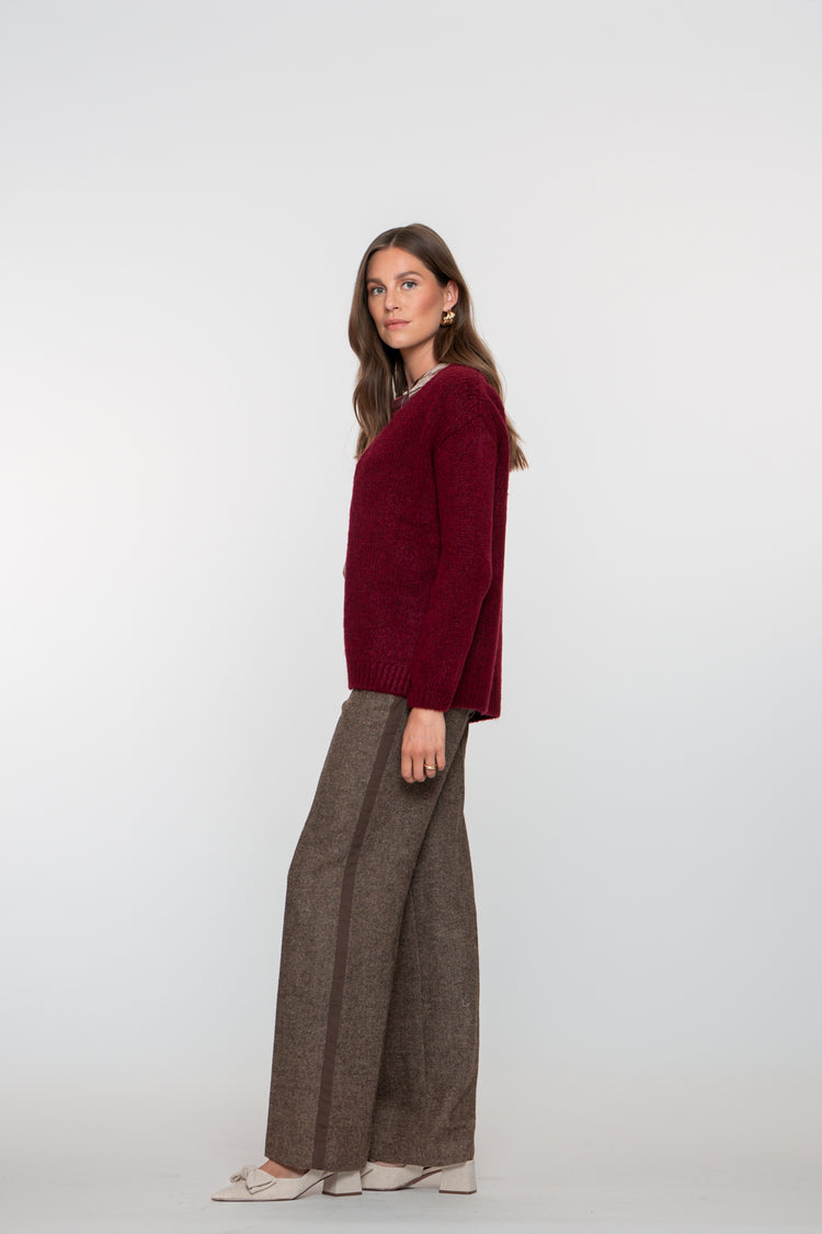 Geisha dames tweed pantalon met tape