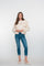 Geisha dames omgeslagen 7/8 turn up jeans