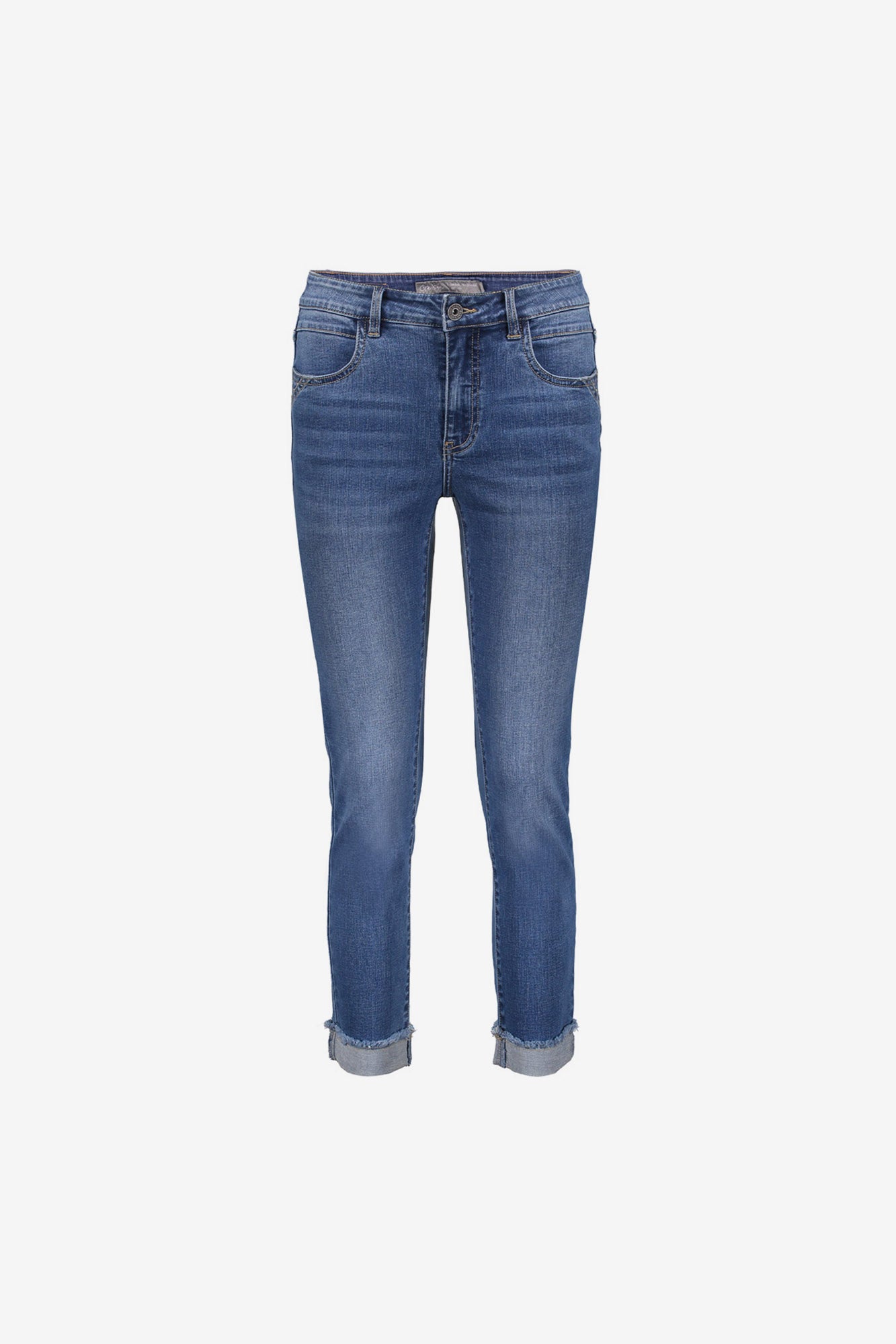 Geisha dames omgeslagen 7/8 turn up jeans