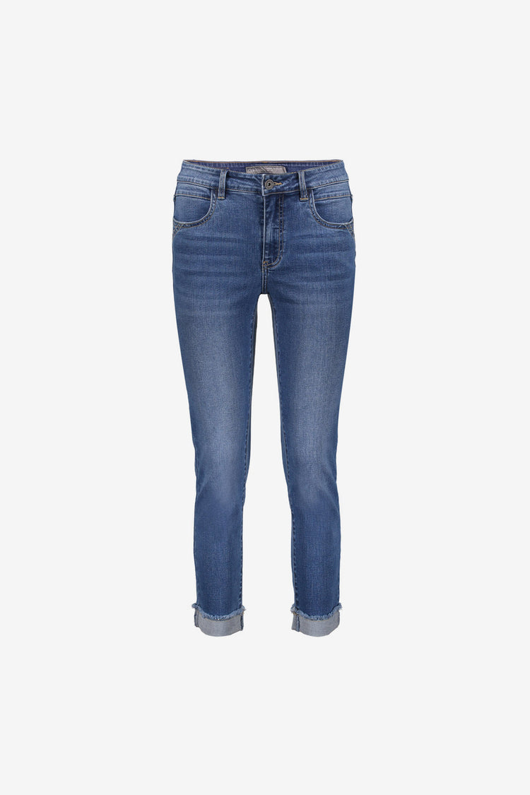 Geisha dames omgeslagen 7/8 turn up jeans