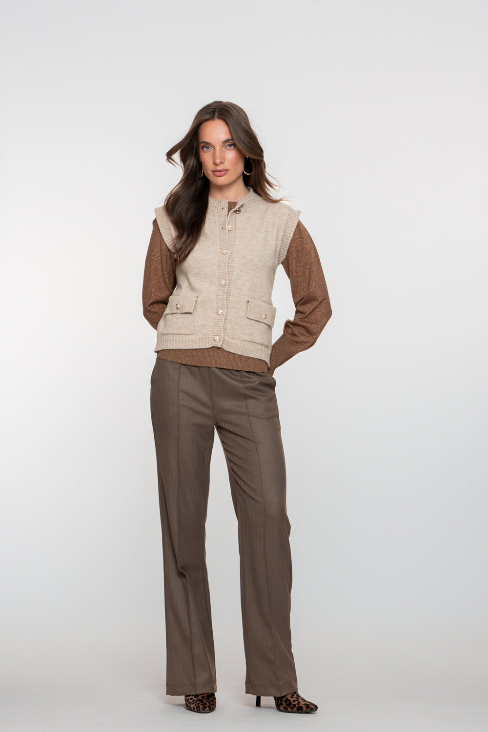 Geisha dames nette pantalon met elastische tailleband