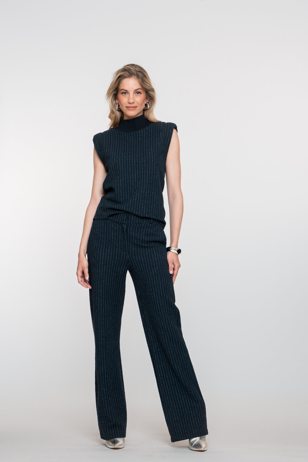 Geisha dames high waisted pinstripe pantalon