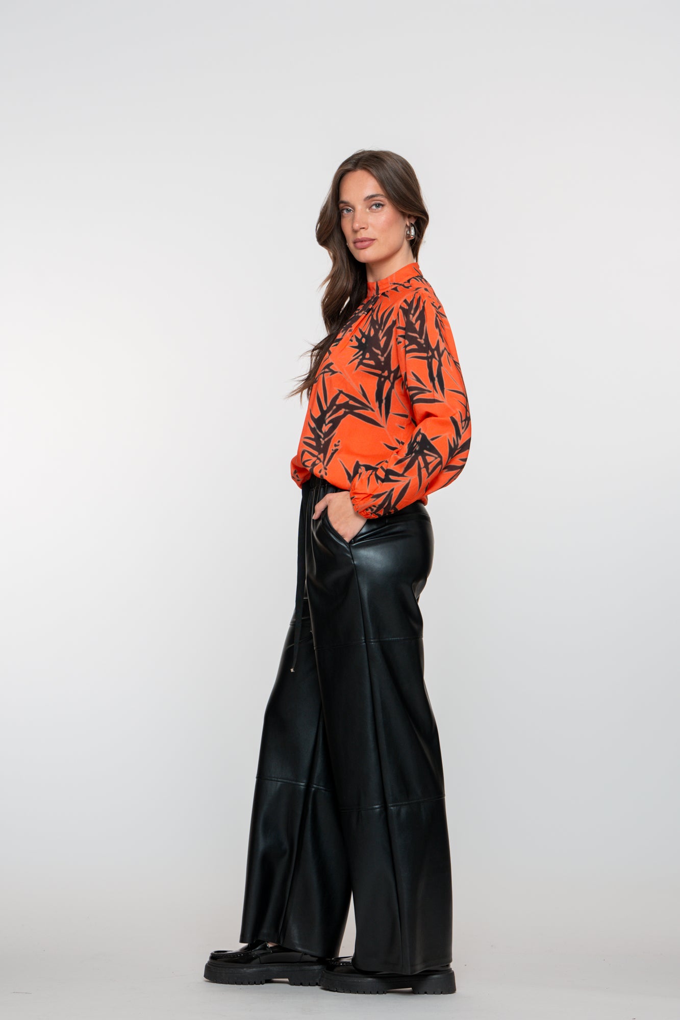 Geisha dames PU pants wide leg