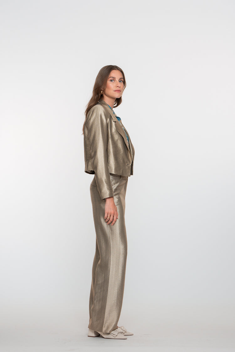 Geisha dames pantalon met shiny finish