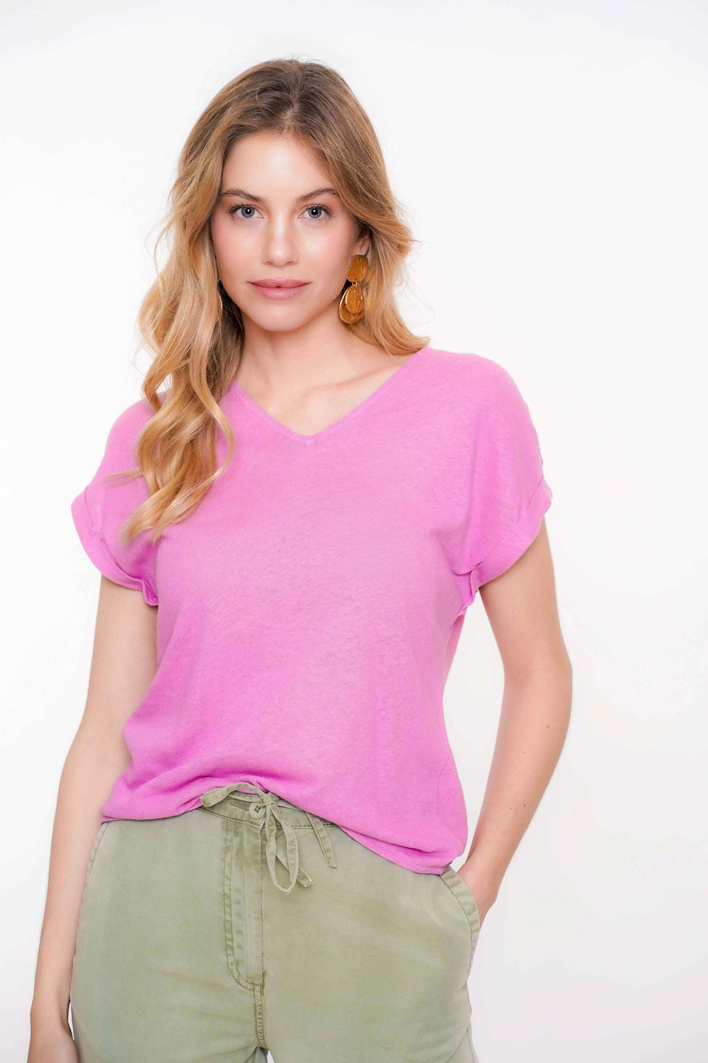 Geisha Fashion dames T-shirt rustiek katoen V-hals